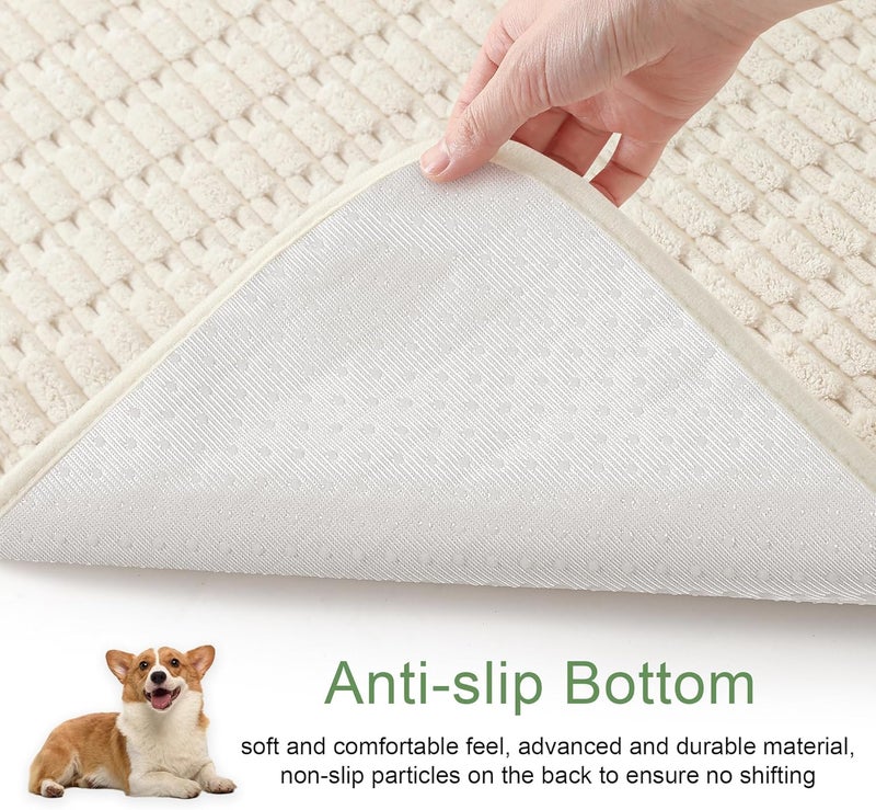 Sinotalent Washable Pee Pads for Dogs, Reusable Puppy Pads Dog Pads, Non-Slip Dog Pee Pads, Leak-Proof Pet Pee Pads Wee Wee Pads for Dogs. (Cream White, 18"x24"(Pack of 2)) - Image 2